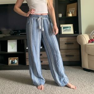 Jolt Blue Striped Boot Cut Lounge Pants